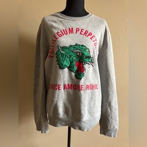 Gucci Gray Sweatshirt with Embroidery